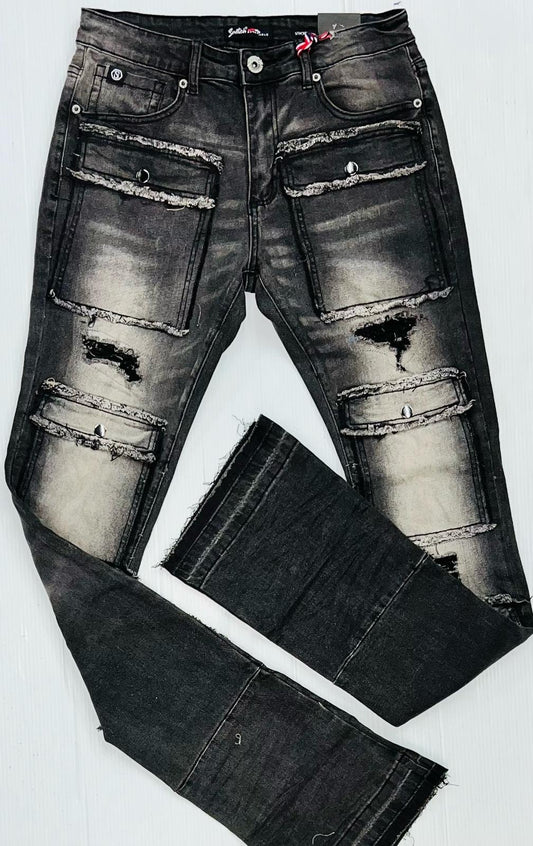 Richard Flared Stacked Cargo Jeans